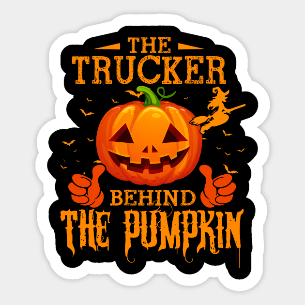 Mens The CHEF Behind The Pumpkin T shirt Funny Halloween T Shirt_TRUCKER Sticker by Sinclairmccallsavd